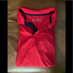 Boys Under Armour Heat Gear YXL Red Polo/Golf/Uniform Shirt